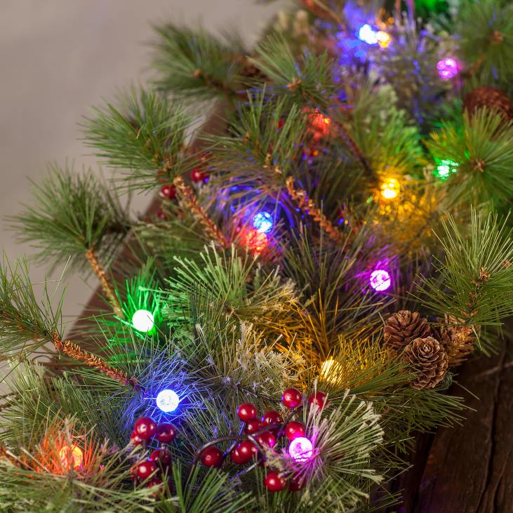 majatarbed 820L1483 sise-/välissinine katuseharjapärg akutoitega kahefunktsiooniliste tuledega, 24 dia. Plow & Hearth