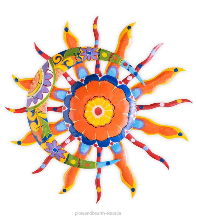 majatarbed 820L1500 talavera päikese ja kuu maalitud metallist seinakunst Plow & Hearth