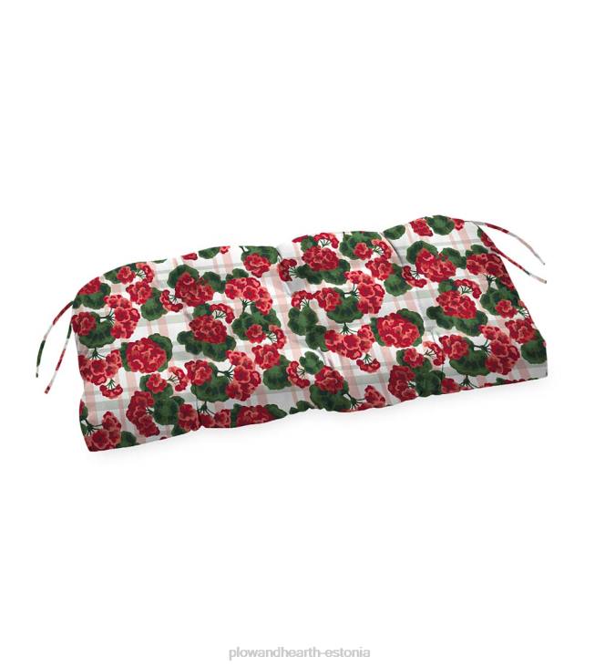 majatarbed 820L1540 klassikaline lipsudega kiige-/pingipadi, 54 x 18 1/2 x 3 - lilleline eskiis tumesinine Plow & Hearth