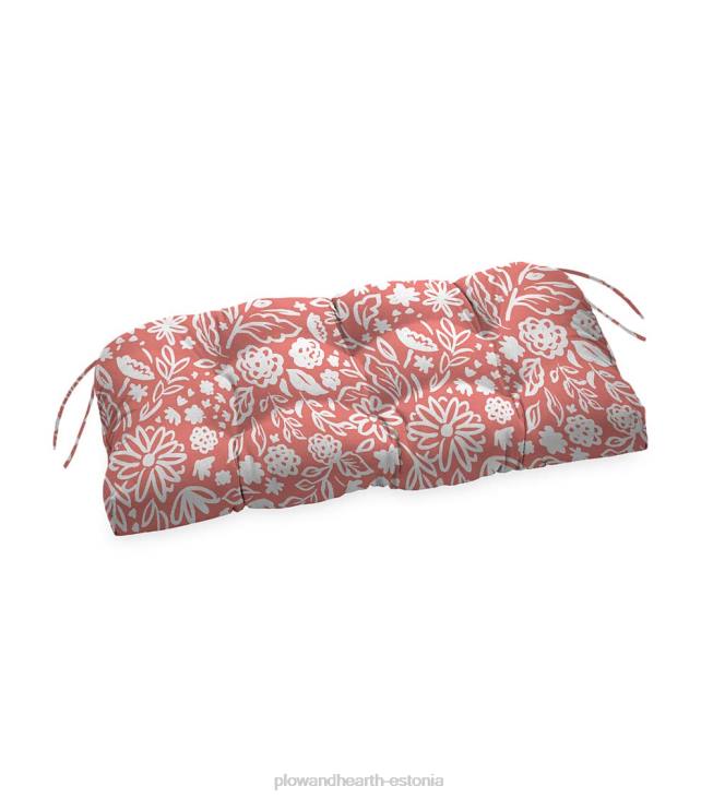 majatarbed 820L1540 klassikaline lipsudega kiige-/pingipadi, 54 x 18 1/2 x 3 - lilleline eskiis tumesinine Plow & Hearth