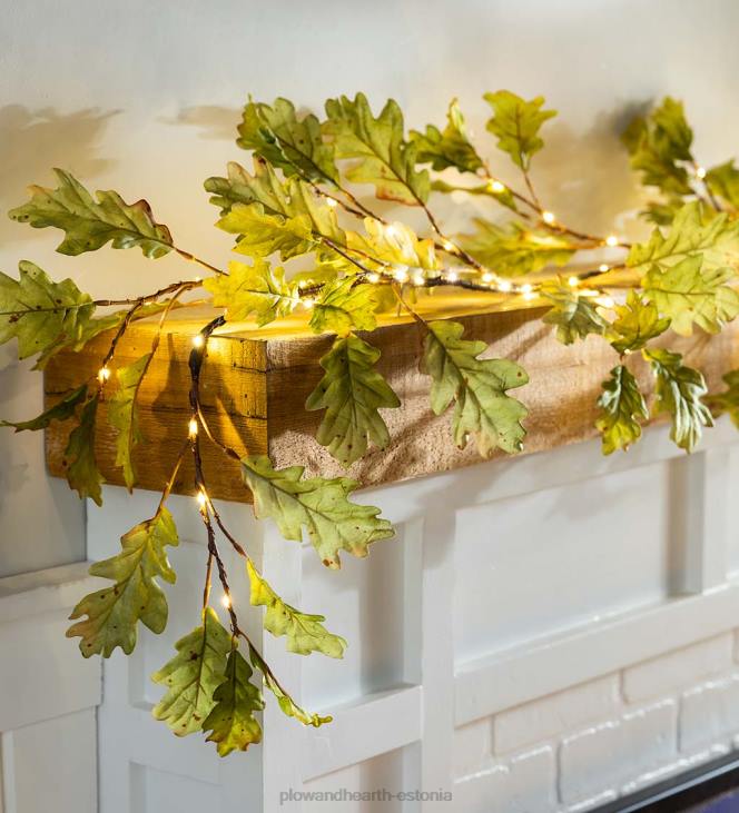 majatarbed 820L1559 sise-/välivalgustatud samblatammest pärg Plow & Hearth