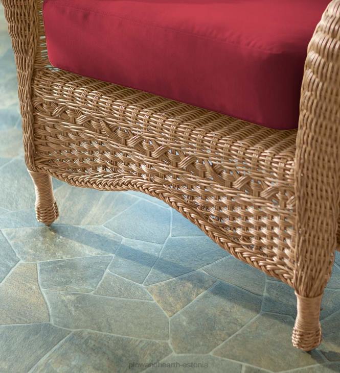 majatarbed 820L1078 prospect hill õues vitstest vitstest diivanikomplekt patjadega - pilvevalge metsaroheliste patjadega Plow & Hearth