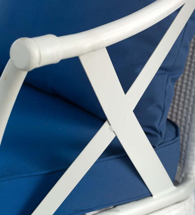 majatarbed 820L1079 viieosaline valge vitstest terrassimööbli komplekt patjadega - valge Plow & Hearth