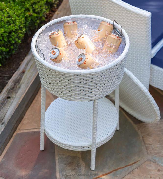 majatarbed 820L1098 sadamakuu vestluskomplekt peidus olevate ottomanide ja jahedama lauaga - valge Plow & Hearth