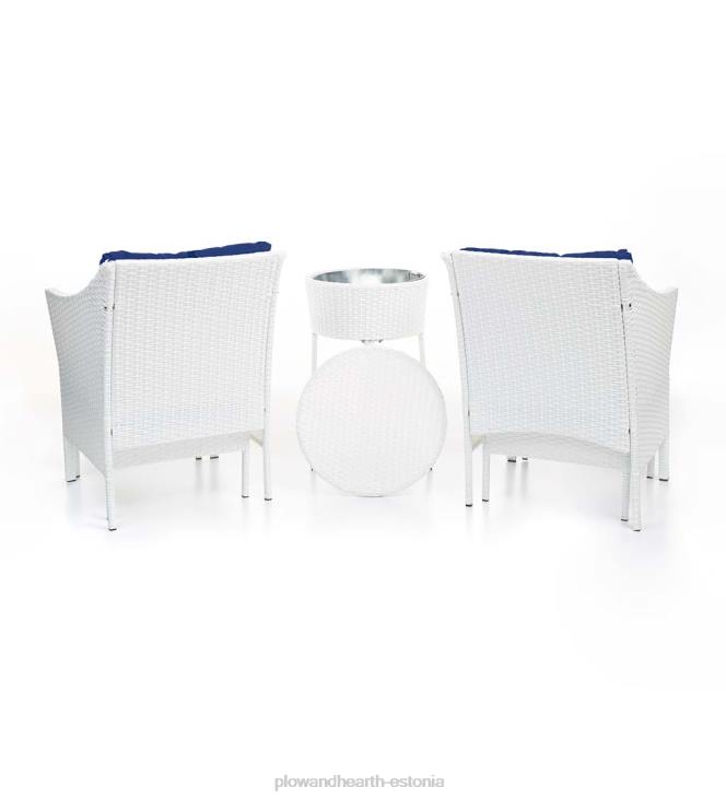 majatarbed 820L1098 sadamakuu vestluskomplekt peidus olevate ottomanide ja jahedama lauaga - valge Plow & Hearth