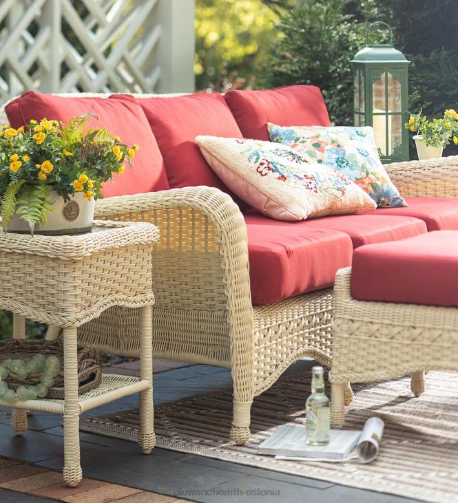 majatarbed 820L1102 prospect hill välitingimustes vitstest vitstest istumisdiivan koos patjadega Plow & Hearth