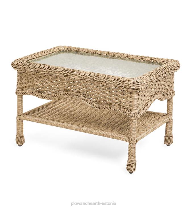 majatarbed 820L1135 prospect hill vitstest kohvilaud klaasist lauaplaadiga - pilvevalge Plow & Hearth