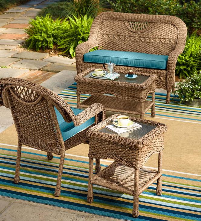 majatarbed 820L1135 prospect hill vitstest kohvilaud klaasist lauaplaadiga - pilvevalge Plow & Hearth