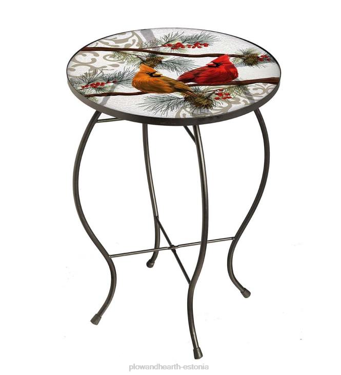 majatarbed 820L1136 sise-/väljas puhkuse kardinalide klaasist laud Plow & Hearth