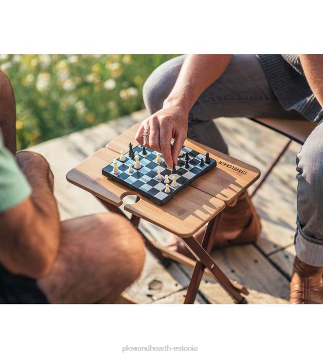 majatarbed 820L1176 bambusest kokkupandav laagri abilaud veiniklaasihoidjaga - bambus/pronks Plow & Hearth