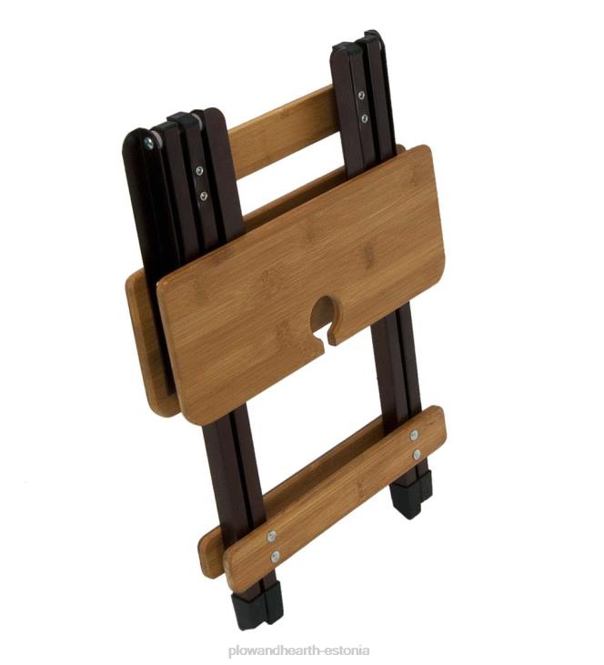 majatarbed 820L1176 bambusest kokkupandav laagri abilaud veiniklaasihoidjaga - bambus/pronks Plow & Hearth