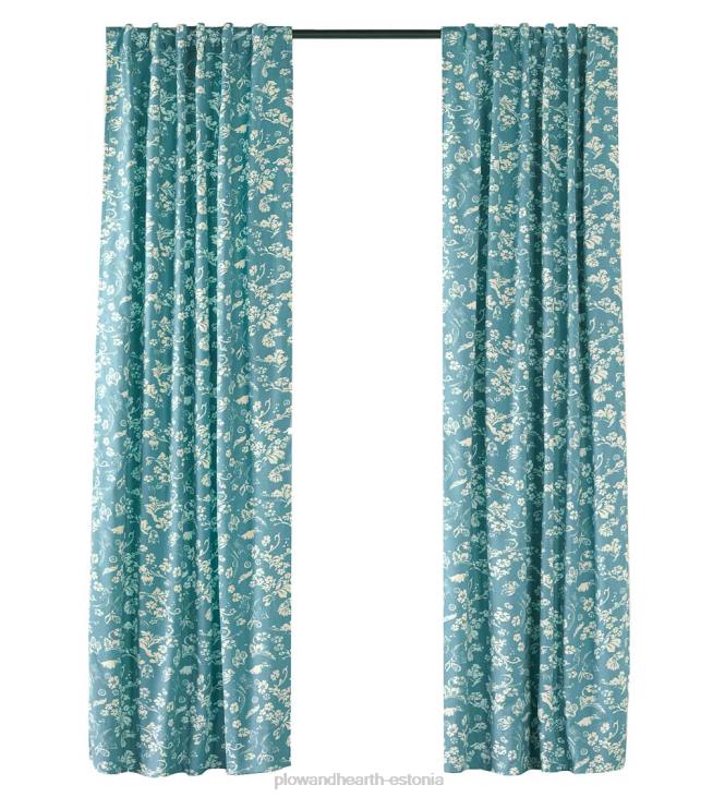 majatarbed 820L3145 isoleeritud lilleline damaskist lühike paneel vardataskuga, 42 l x 45 l - sinine Plow & Hearth