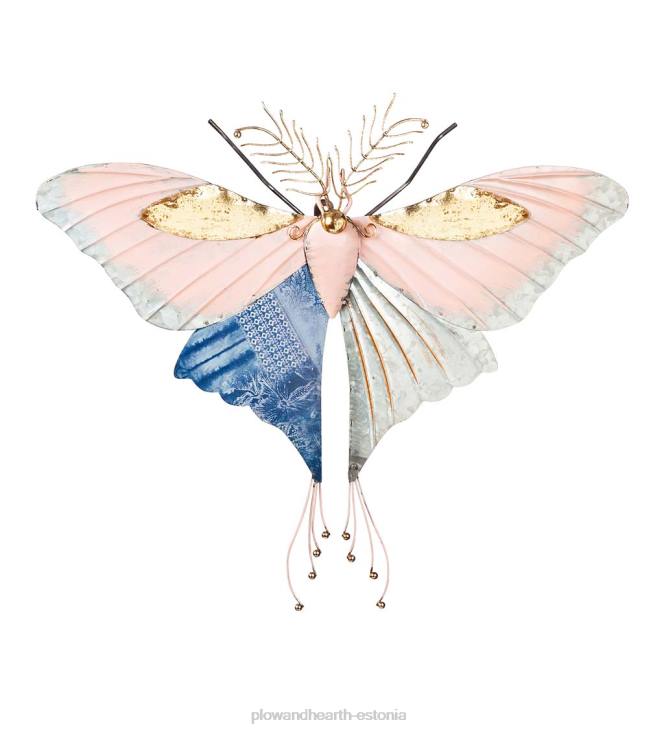 majatarbed 820L1648 hiiglaslik metallist ööliblika seinakunst - roosa Plow & Hearth