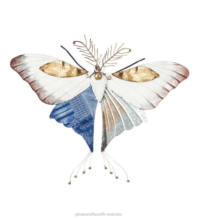 majatarbed 820L1648 hiiglaslik metallist ööliblika seinakunst - roosa Plow & Hearth