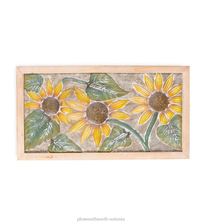 majatarbed 820L2344 päevalille reljeefne metallist seinadekoor puitkarkassiga Plow & Hearth