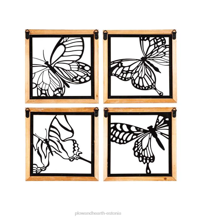 majatarbed 820L2480 puidust raamiga metallist liblikas seinakaunistuste komplekt Plow & Hearth