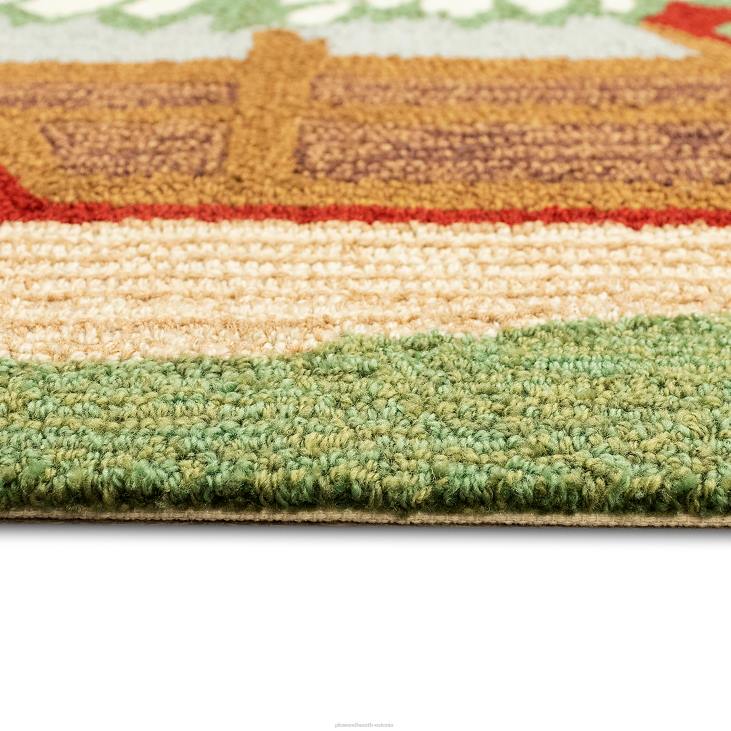 majatarbed 820L1321 sise-/väljas käsitsi haagitud jõulumänni aktsentvaip Plow & Hearth