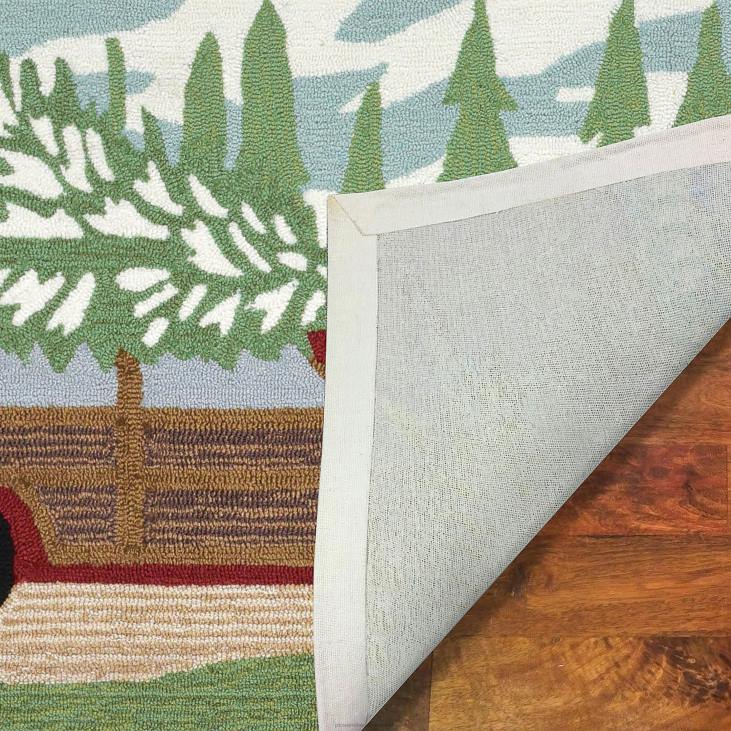 majatarbed 820L1321 sise-/väljas käsitsi haagitud jõulumänni aktsentvaip Plow & Hearth