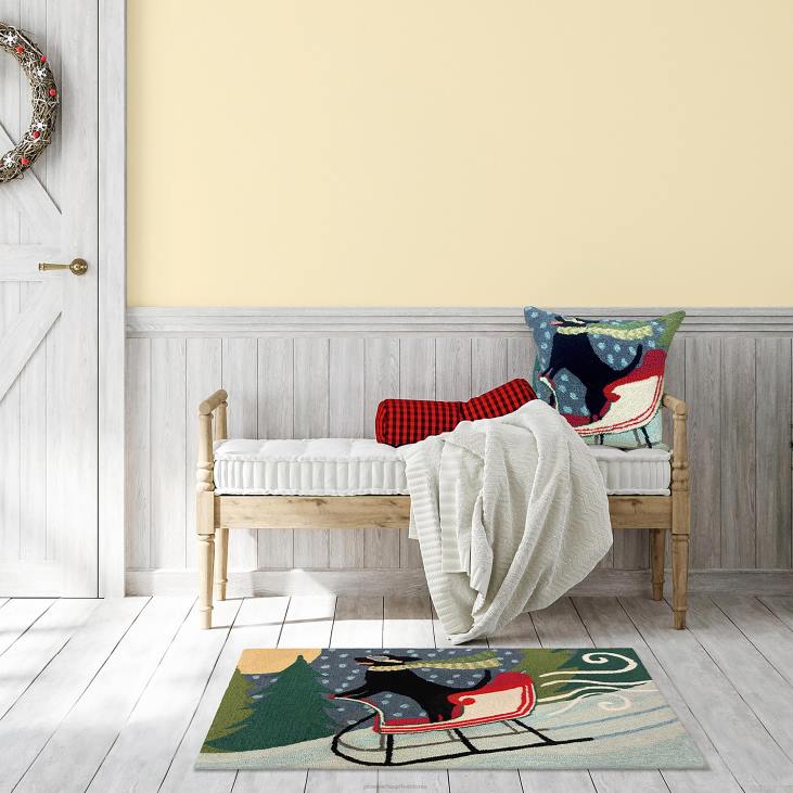 majatarbed 820L1329 sise-/väljas käsitsi konksuga saanikoera aktsendivaip Plow & Hearth