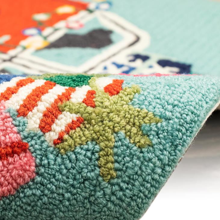 majatarbed 820L1332 toas/välis käsitsi haakitud Happy howlidays aktsendivaip Plow & Hearth