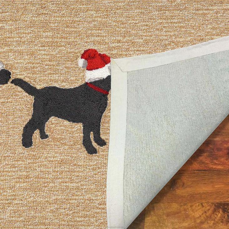 majatarbed 820L1333 sise/väljas käsitsi haakitud jõulukoerte aktsendivaip Plow & Hearth