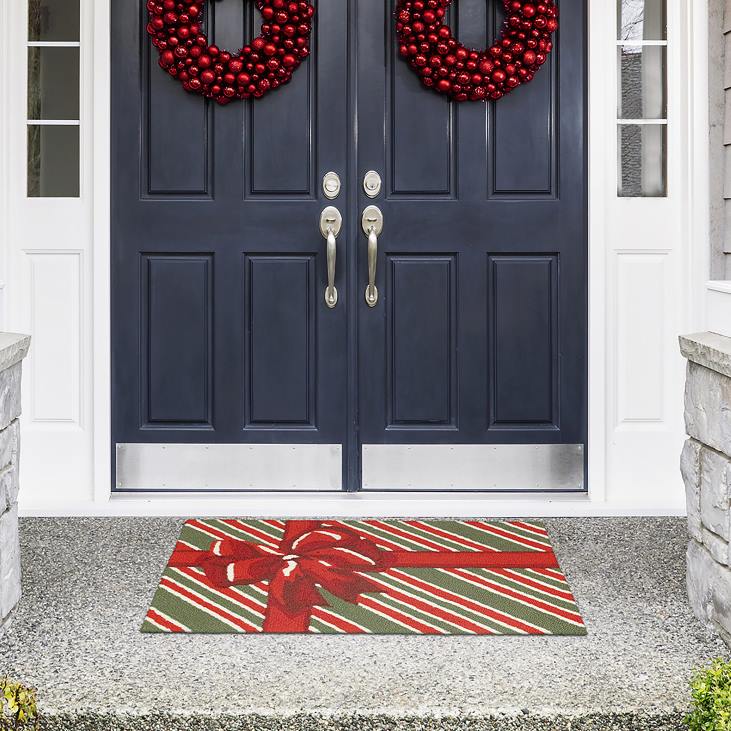 majatarbed 820L1334 sise-/väljas käsitsi haagitud jõulukingi aktsendivaip Plow & Hearth