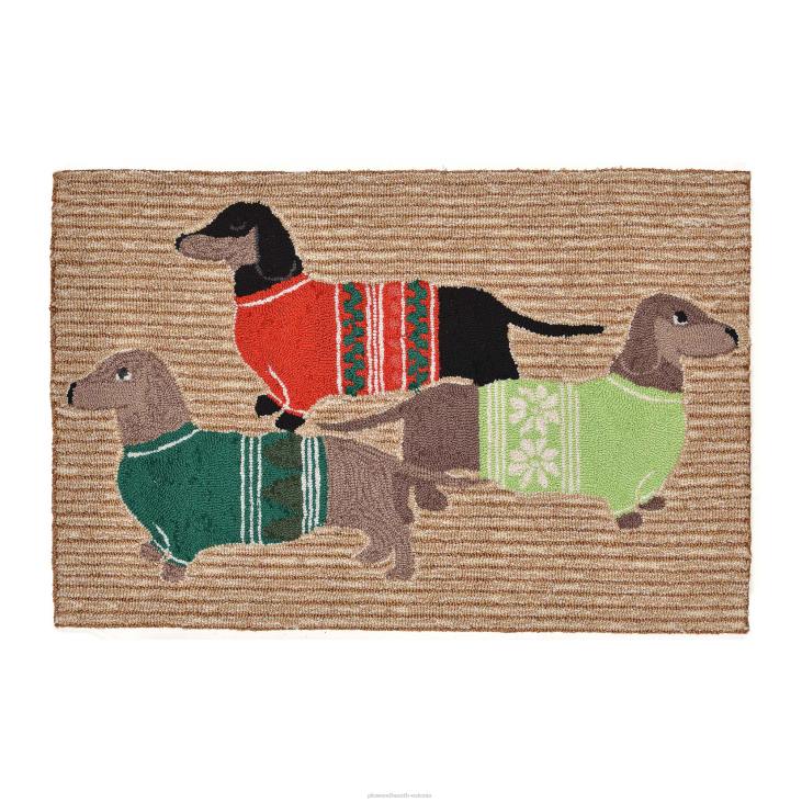 majatarbed 820L1336 sise-/välitingimustes käsitsi haakitud pühadekampsun koertele aktsentvaip Plow & Hearth