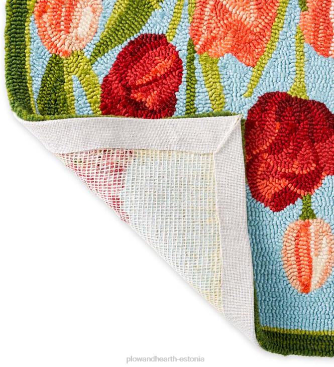 majatarbed 820L1347 sise-/väljas roosad tulbid konksuga polüpropüleenist aktsendivaip Plow & Hearth