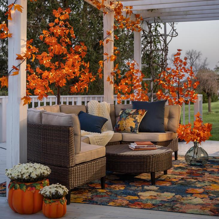 majatarbed 820L1359 sügislehed 100% polüpropüleen sise-/välivaip Plow & Hearth