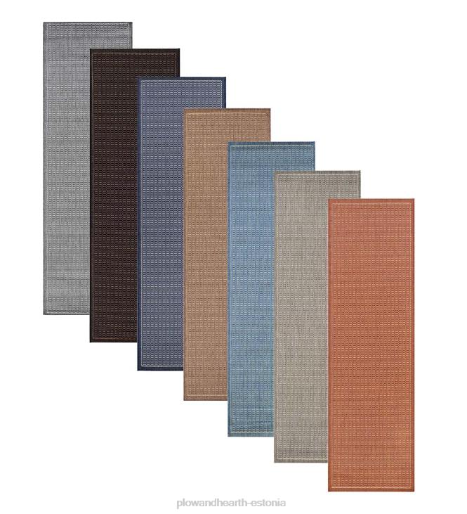 majatarbed 820L1432 veranda tekstuuriga sise-/välispolüpropüleenvaip, 2'3 x 11'9 jooksja - must Plow & Hearth