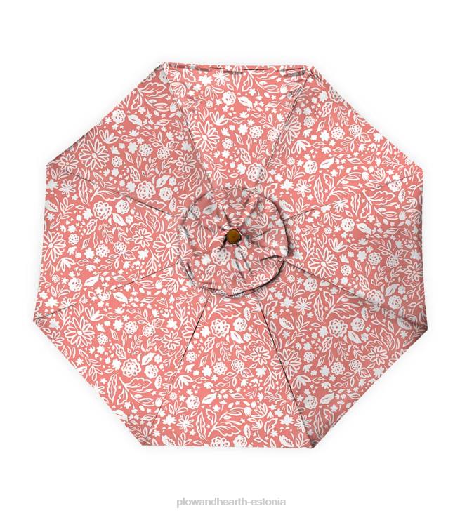 majatarbed 820L1460 klassikaline terrassituru vihmavari alumiiniumist vardaga, 7' dia. - ait punane Plow & Hearth