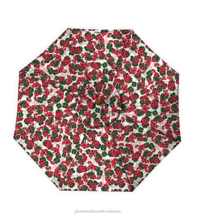 majatarbed 820L1460 klassikaline terrassituru vihmavari alumiiniumist vardaga, 7' dia. - ait punane Plow & Hearth