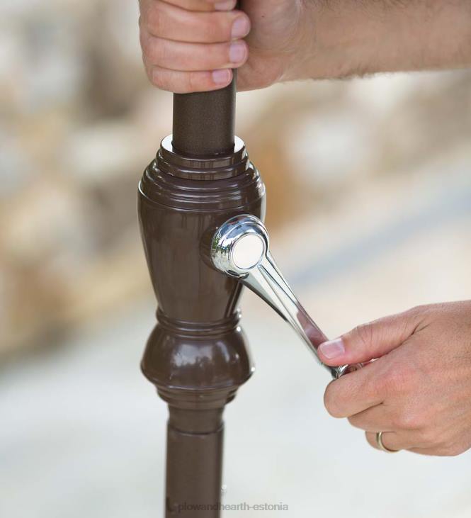 majatarbed 820L1460 klassikaline terrassituru vihmavari alumiiniumist vardaga, 7' dia. - ait punane Plow & Hearth