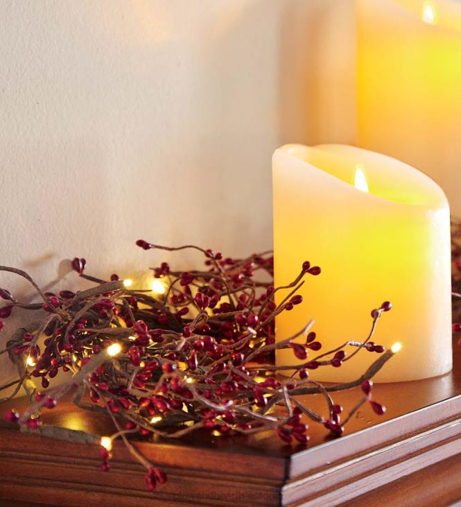 majatarbed 820L1694 patareitoitega valgustatud puhkusevanik - valge Plow & Hearth