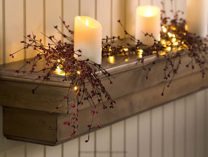 majatarbed 820L1694 patareitoitega valgustatud puhkusevanik - valge Plow & Hearth