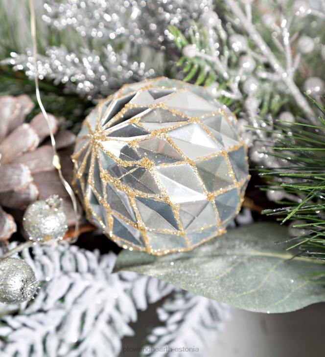 majatarbed 820L1712 valgustatud hõbedane igihaljas pühadepärg Plow & Hearth