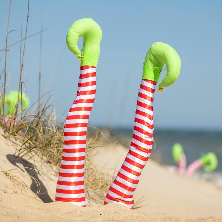 majatarbed 820L1738 pühade triibulised päkapikujalad, komplektis 2 Plow & Hearth