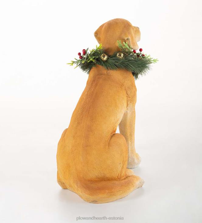 majatarbed 820L1693 kollane labradori kuju eemaldatava valgustatud pühadepärjaga Plow & Hearth