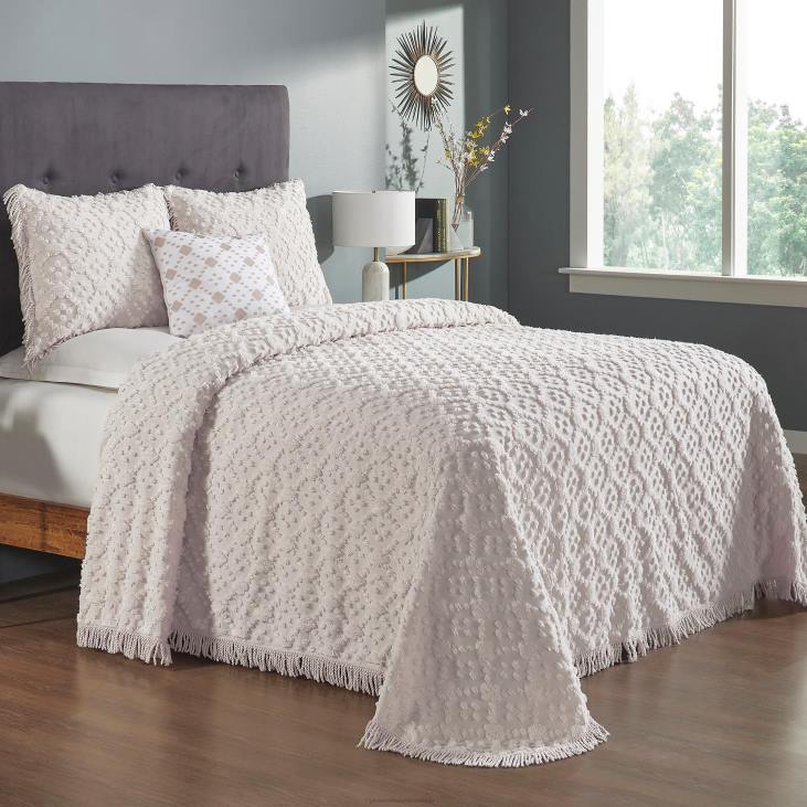 majatarbed 820L2656 josie tuftiga puuvillane šenill-vooditekk õlgadega komplekt - sinine - kuningas Plow & Hearth