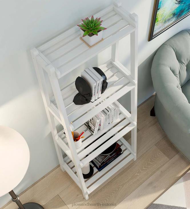 mööbel 820L2119 talumaja 4-korruseline puidust kaldus redelriiul - valge Plow & Hearth