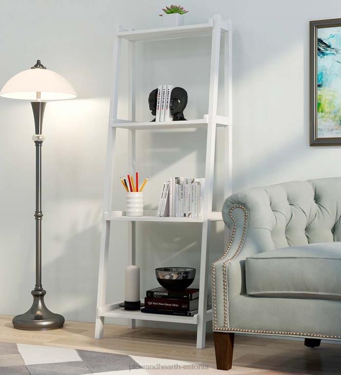 mööbel 820L2119 talumaja 4-korruseline puidust kaldus redelriiul - valge Plow & Hearth