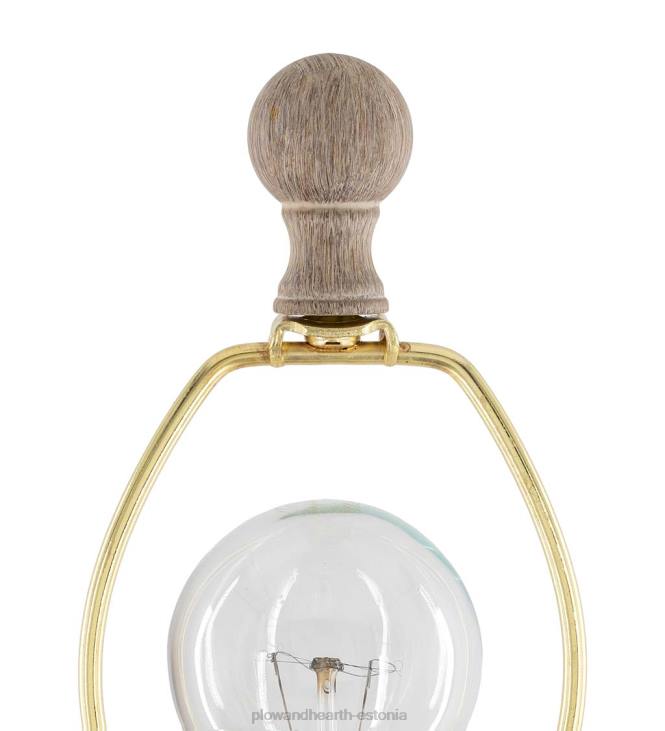 mööbel 820L2125 naturaalse linase varjuga vanutatud puidust laualamp Plow & Hearth