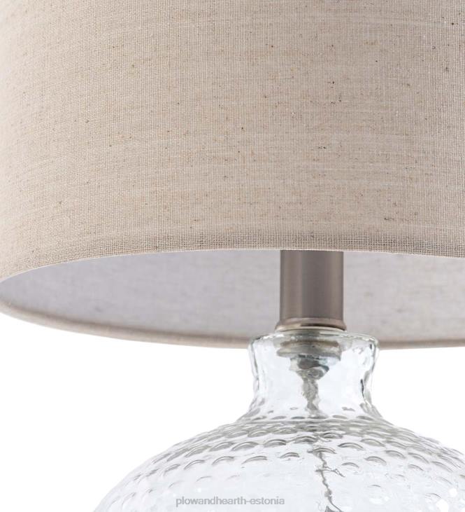 mööbel 820L2131 tekstuuriga mullklaasist laualamp beeži linase varjuga Plow & Hearth