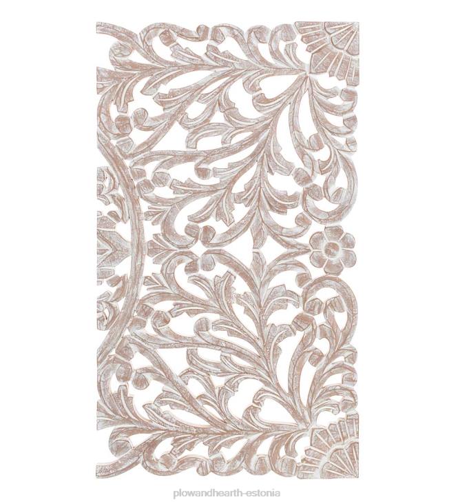 mööbel 820L2134 kolme paneeli valge pestud lilleline seinakunst Plow & Hearth