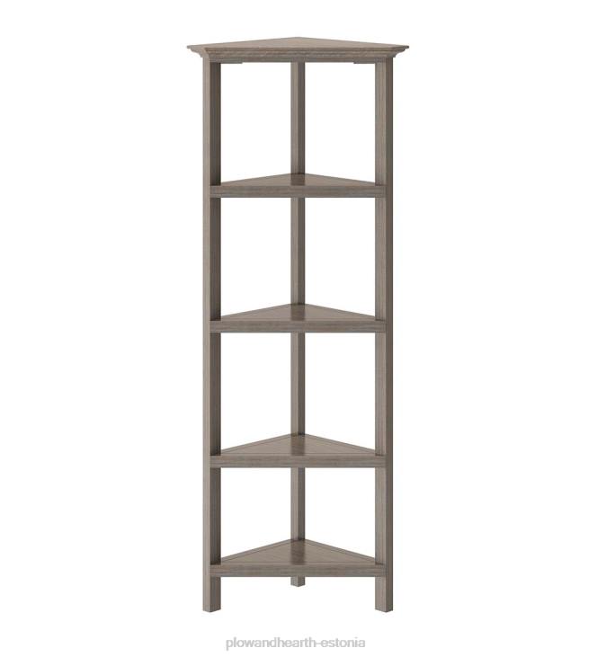 mööbel 820L2100 talumaja nelja riiuliga nurgaraamaturiiul - pestud hall Plow & Hearth
