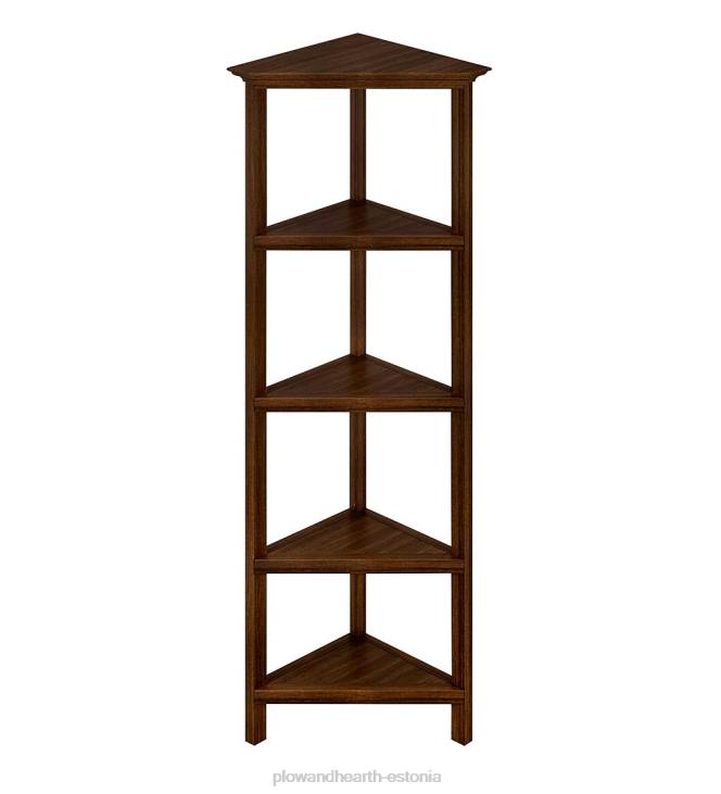 mööbel 820L2100 talumaja nelja riiuliga nurgaraamaturiiul - pestud hall Plow & Hearth