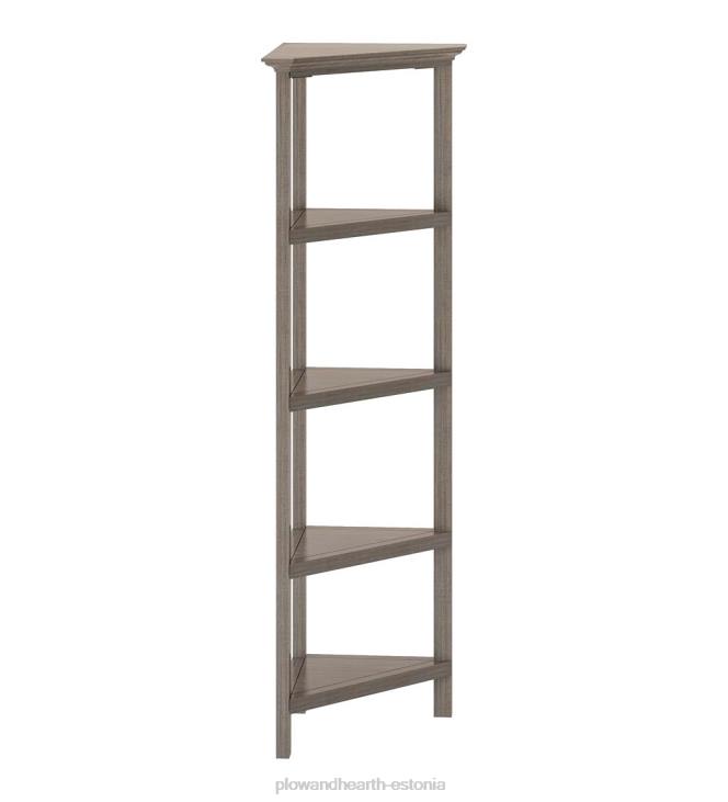 mööbel 820L2100 talumaja nelja riiuliga nurgaraamaturiiul - pestud hall Plow & Hearth