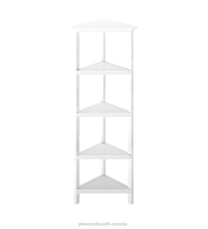 mööbel 820L2100 talumaja nelja riiuliga nurgaraamaturiiul - pestud hall Plow & Hearth