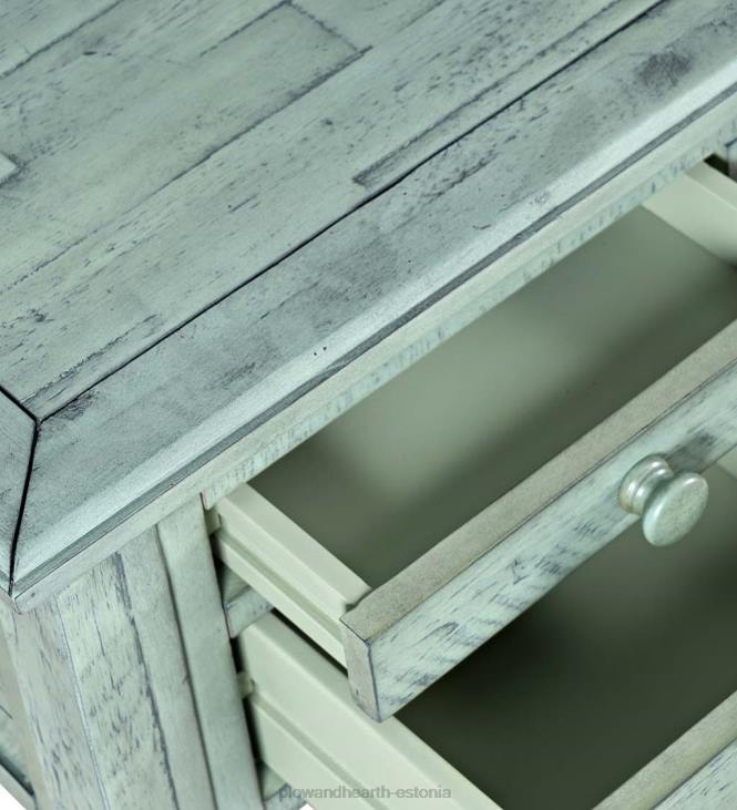 mööbel 820L2121 chelsea elektrijaama laud USB-portide ja pistikupesadega - scrimshaw valgendus Plow & Hearth