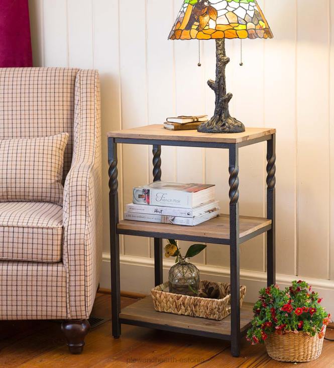 mööbel 820L1973 sügav oja otsa laud riiulitega Plow & Hearth